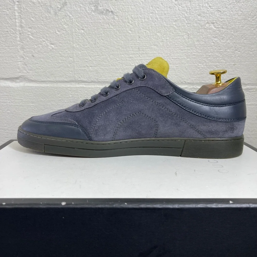 Salvatore Ferragamo 2056 Blue Suede‎ Leather Casual Sneakers Men's 9.5 EE
